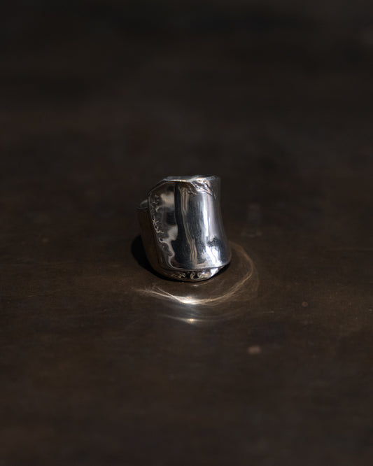 Old Polish Sterling Silver Primitive Wrap Ring