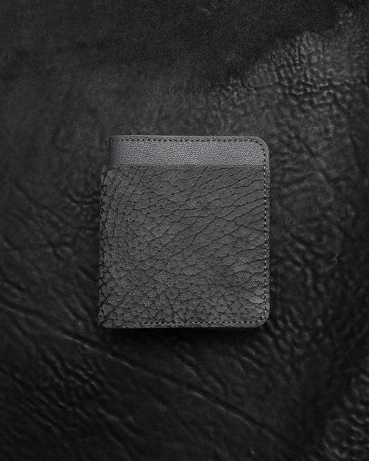 Grey Bovine Double Bifold Wallet