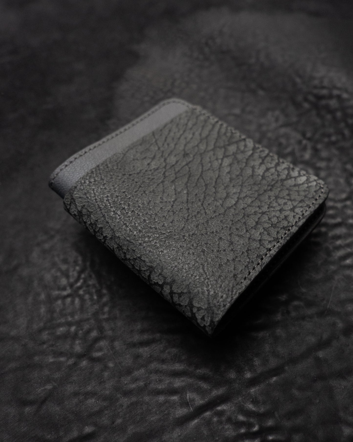 Grey Bovine Double Bifold Wallet