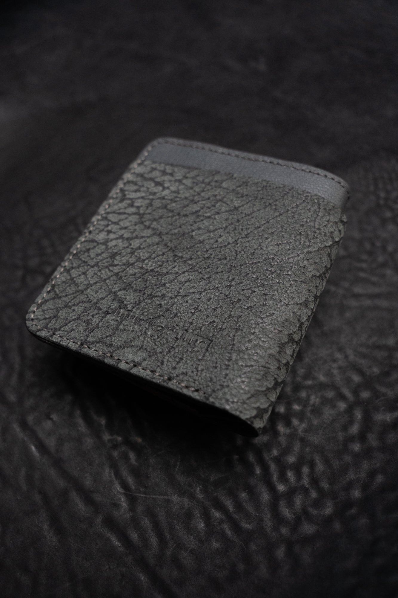 Grey Bovine Double Bifold Wallet