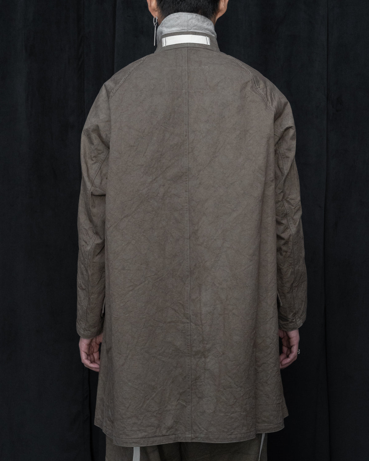 Dust Cotton Twill Balmacaan Coat