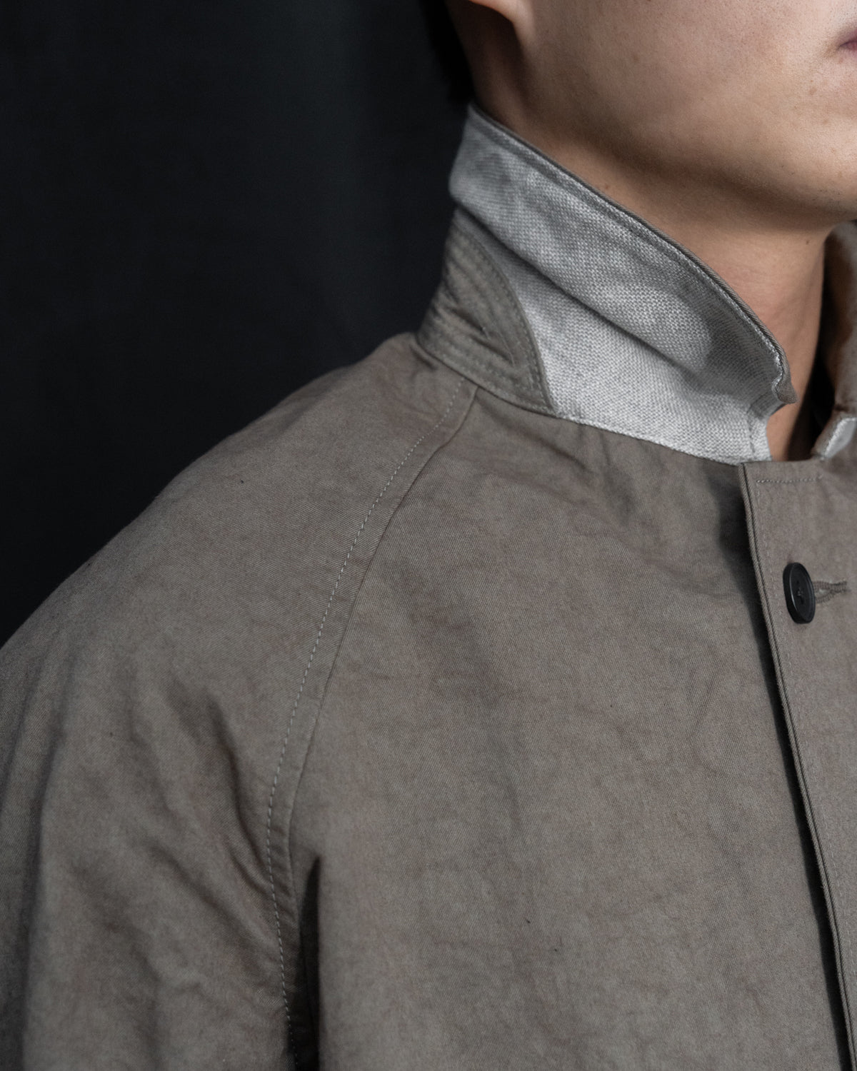 Dust Cotton Twill Balmacaan Coat