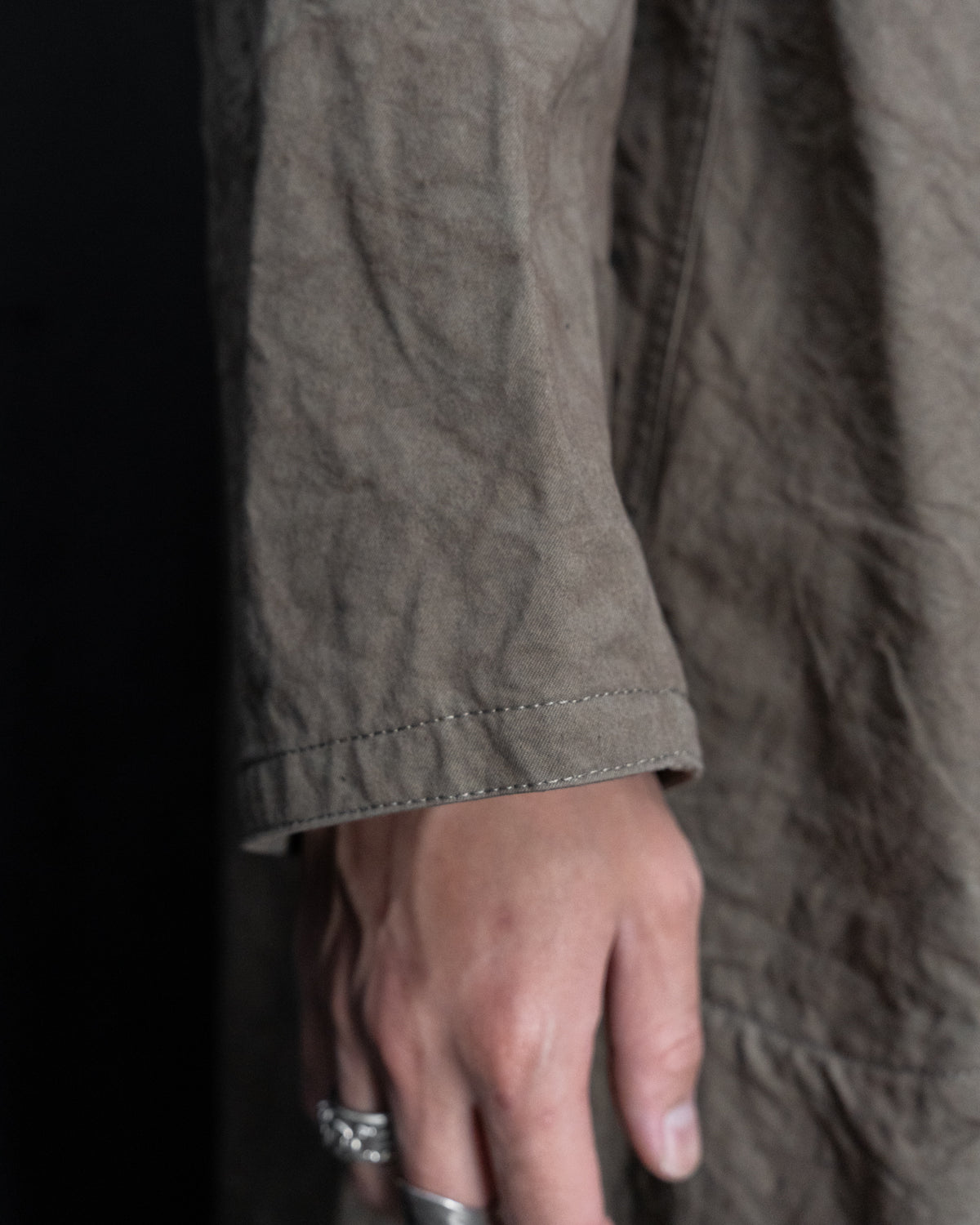 Dust Cotton Twill Balmacaan Coat