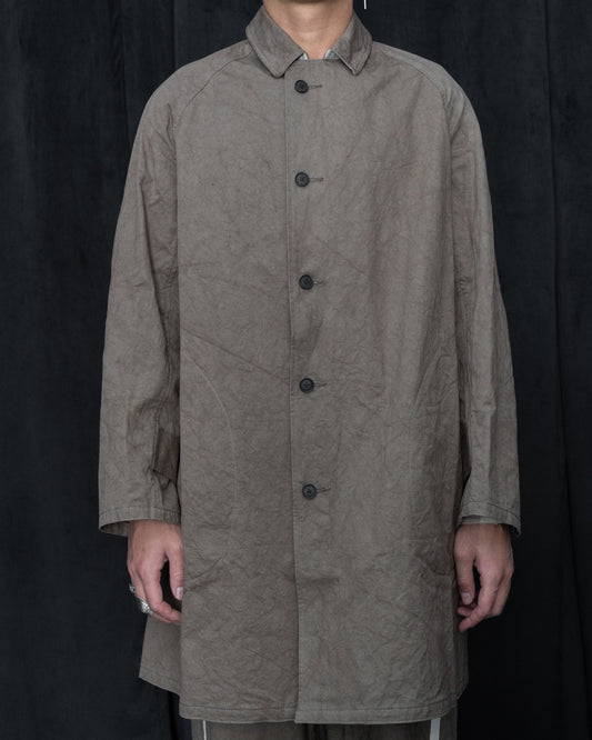 Dust Cotton Twill Balmacaan Coat