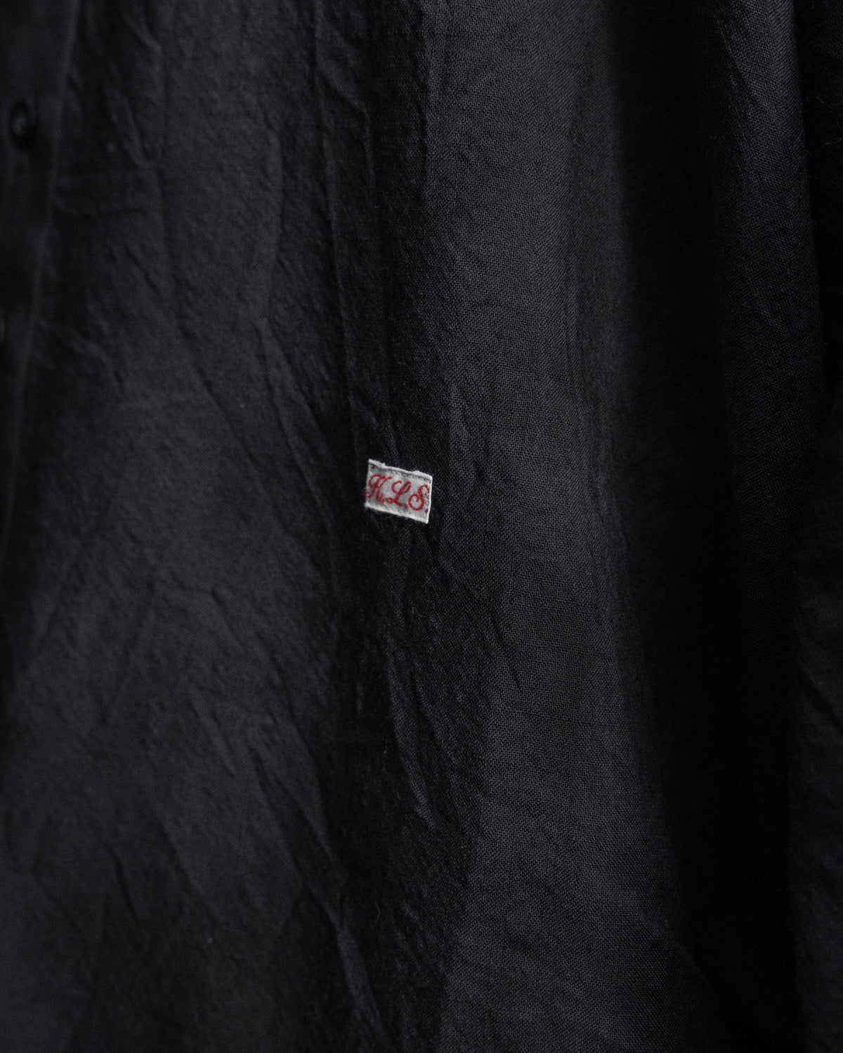 Black Grey Wool Short Collared Long Shirt