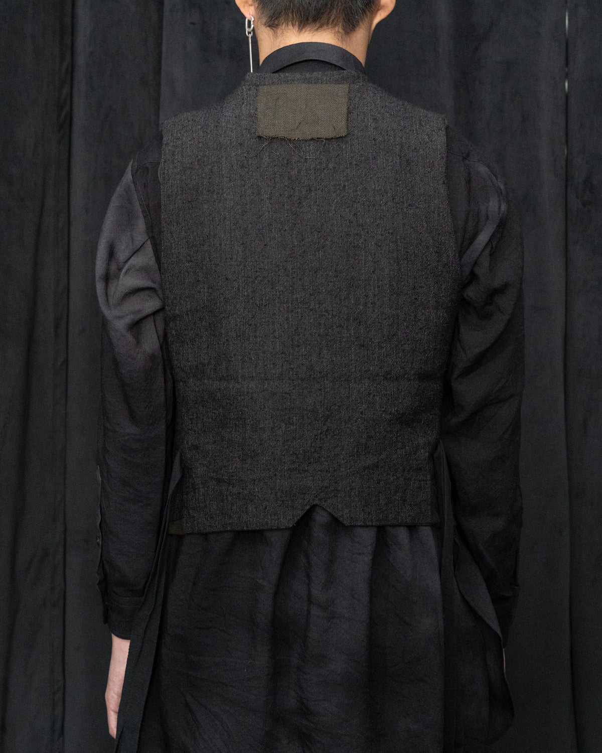 Dark Cacao Nib Silk Wool Waist Coat