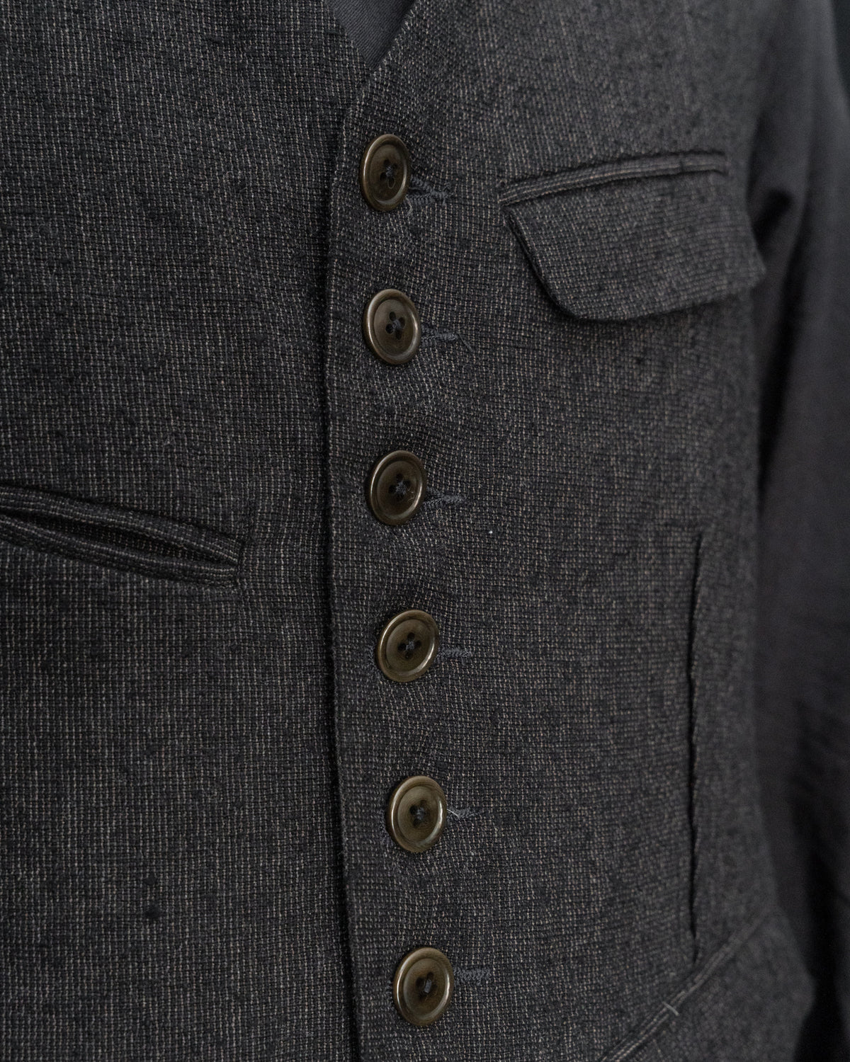 Dark Cacao Nib Silk Wool Waist Coat