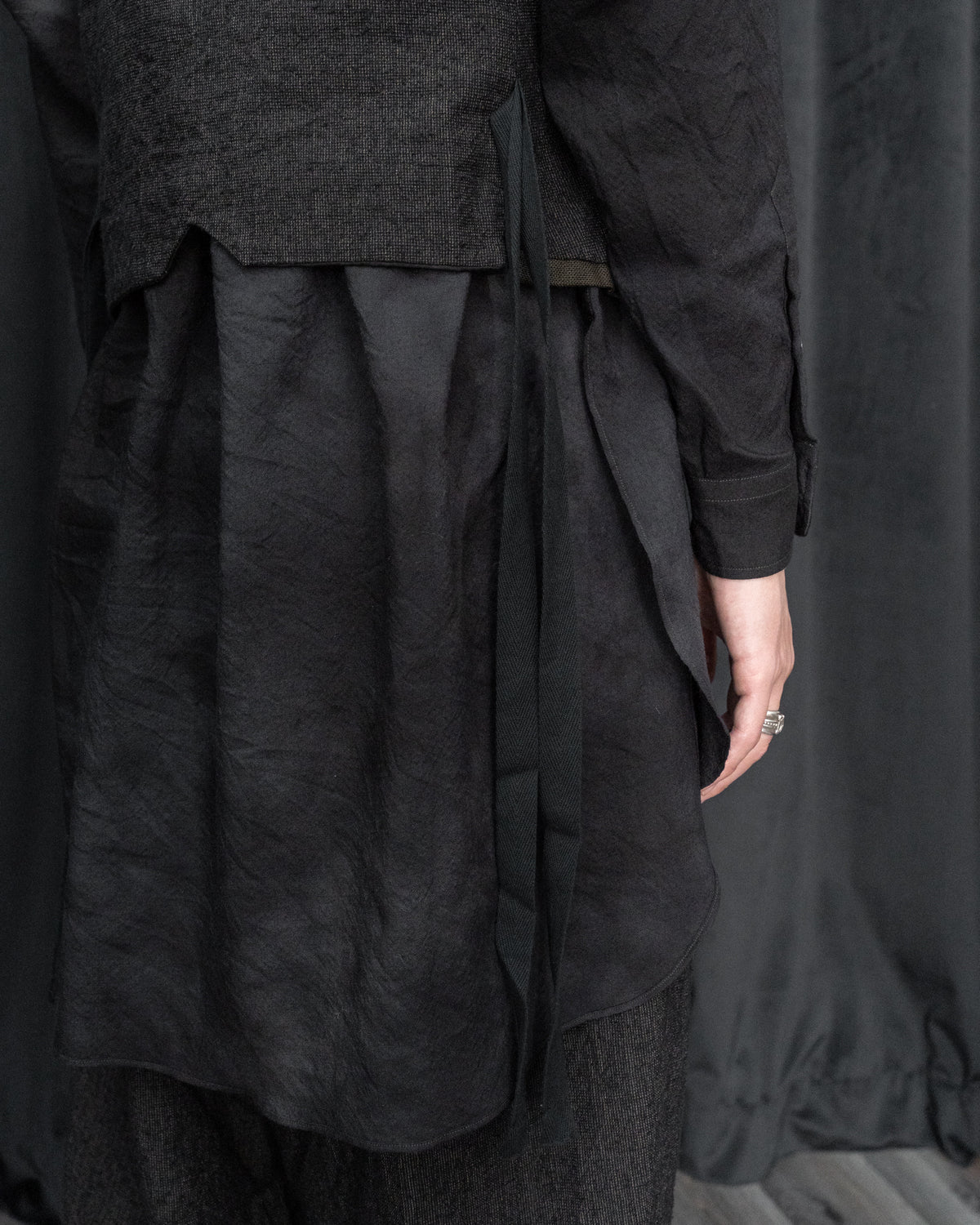 Dark Cacao Nib Silk Wool Waist Coat