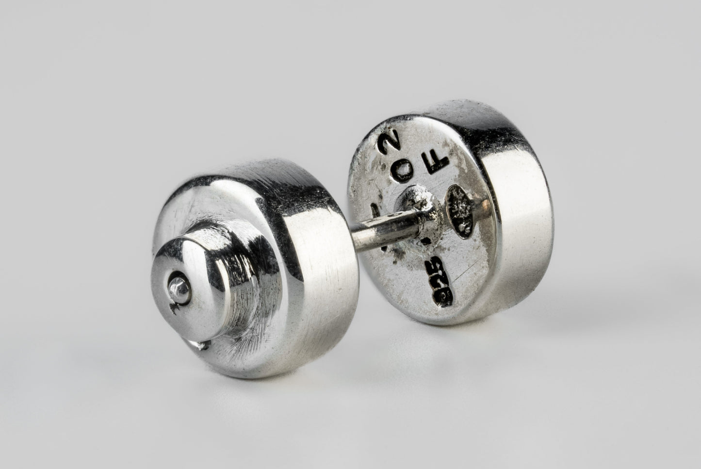 Stud Earring 0.2 CT Tiny Faceted Diamond Slab 1835-27-PA+FCDIA