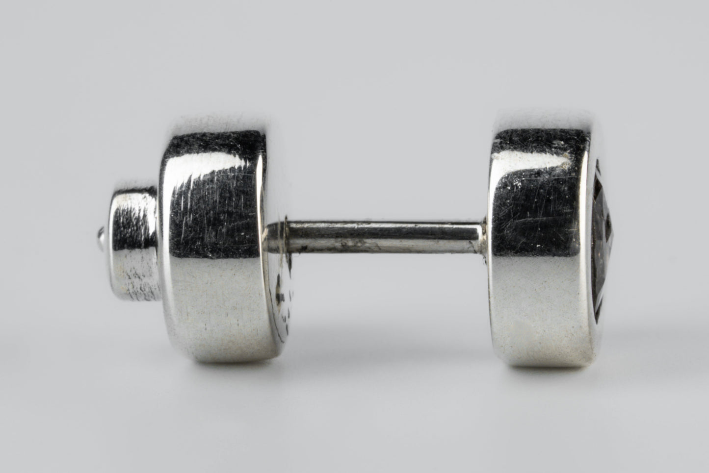 Stud Earring 0.2 CT Tiny Faceted Diamond Slab 1835-27-PA+FCDIA