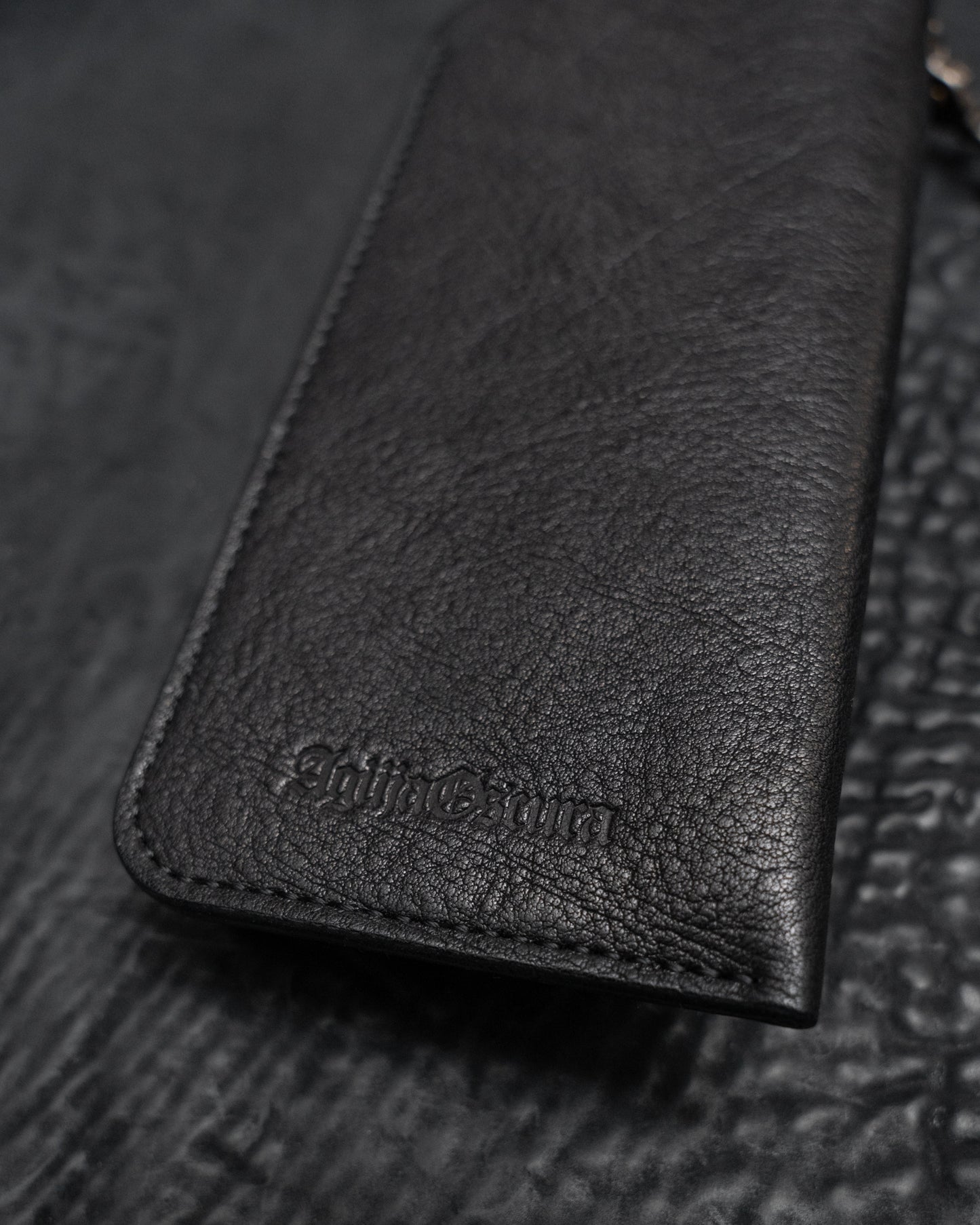 Black Japanese Bovine Kinich 2 Eyewear Pouch