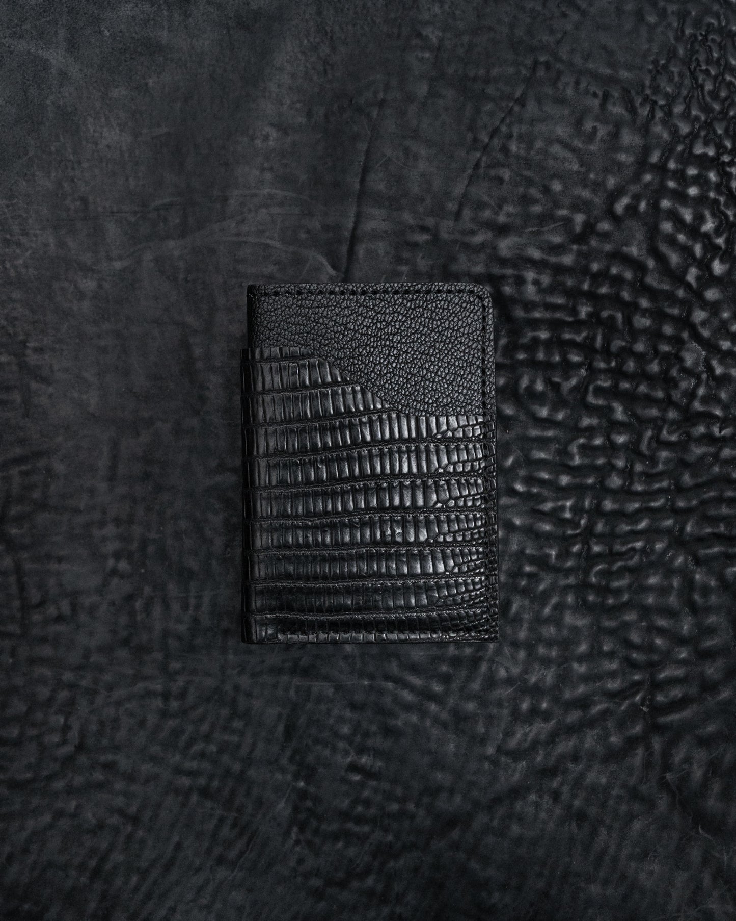 Black Lizard + Goat Angulo Card Case