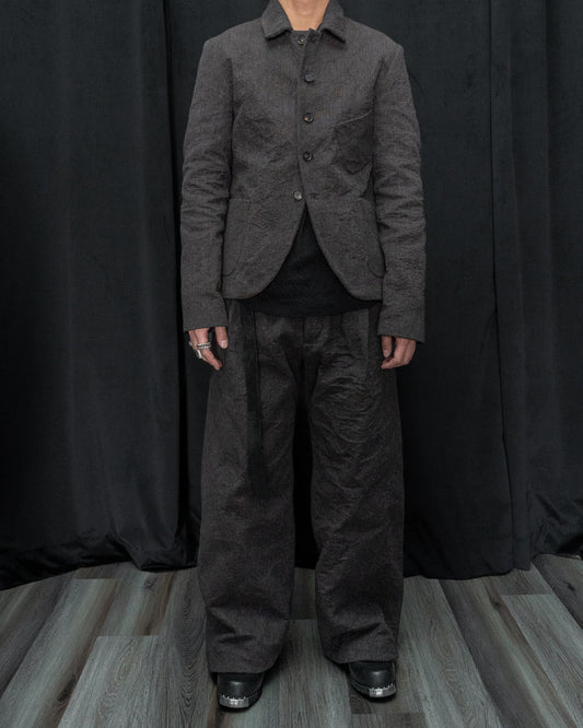 Dark Brown Mid-Fit Three Patched Pockets Work Jacket