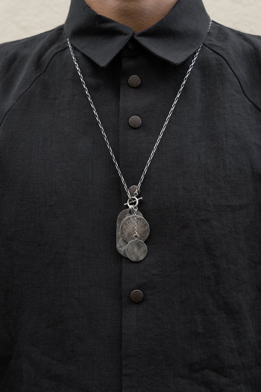 Silver Coins and Dog Tag Pendant