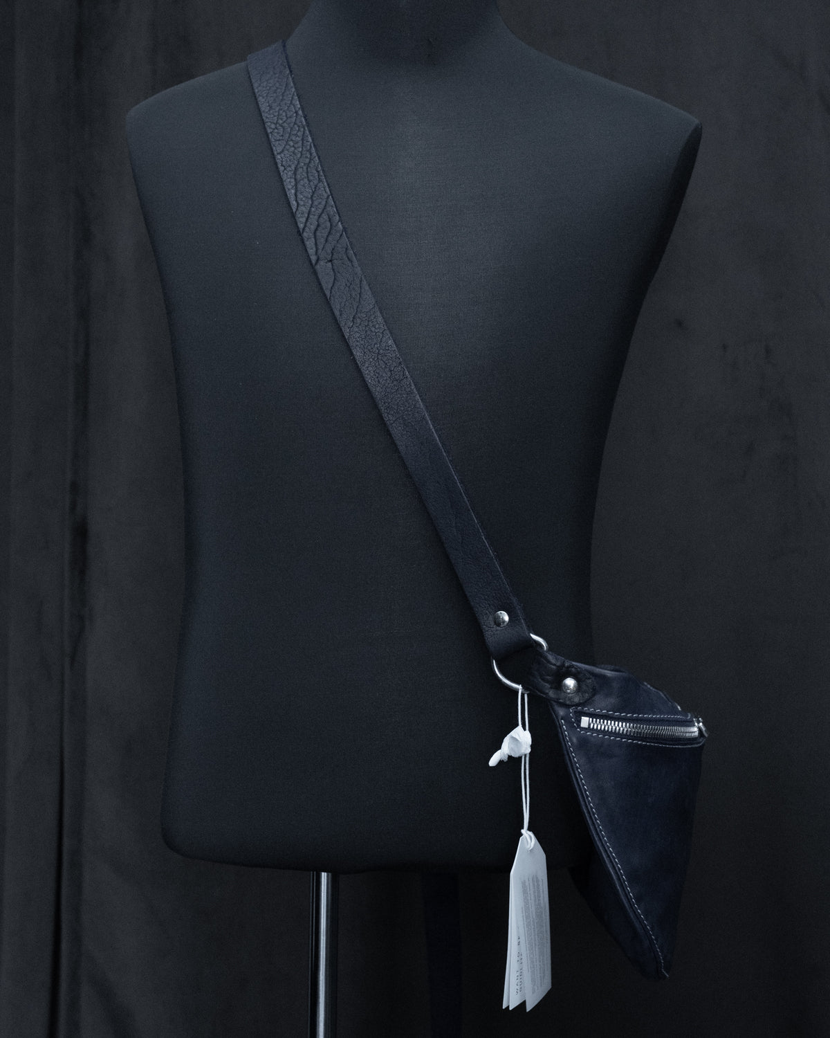 Dark Blue Soft Horse Leather Medium Belt Bag Q10M