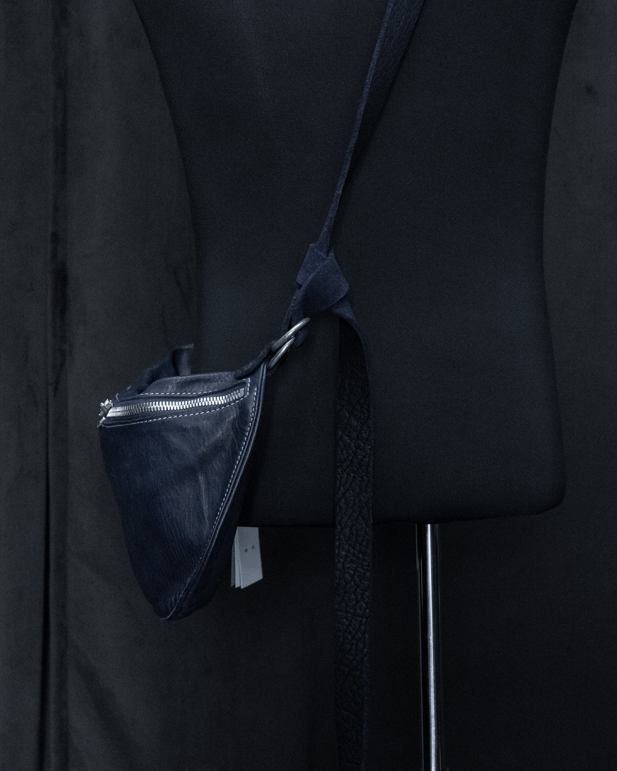 Dark Blue Soft Horse Leather Medium Belt Bag Q10M