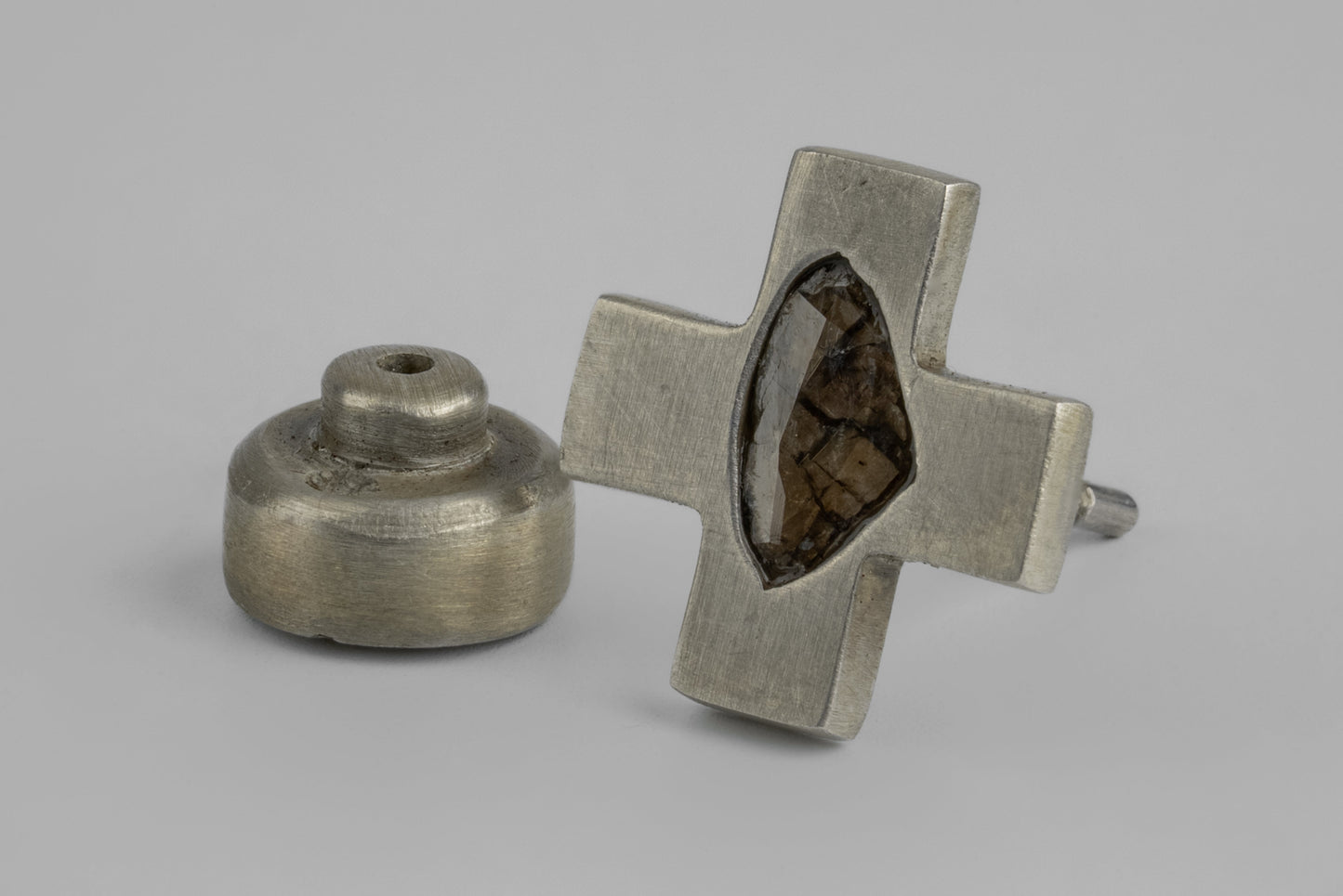 Plus Earring 0.2 CT Diamond Slab 12mm 1035-2-DA+DIA