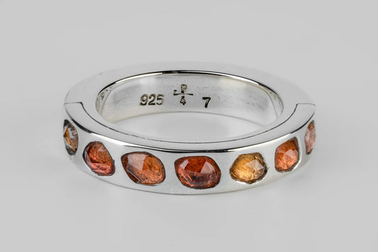 Sistema Ring Mega Pavé Orange Sapphire Faceted Slab 4mm 1101-12-PA+OSAF