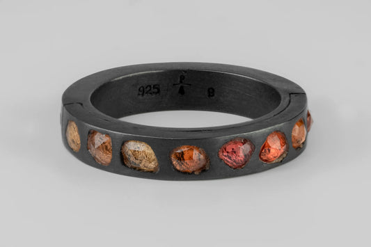 Sistema Ring Mega Pavé Orange Sapphire Faceted Slab 4mm 1101-12-KA+OSAF