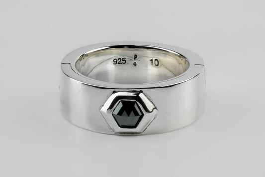 Sistema Ring Fancy Setting Black Hex Diamond 0.5 CT 9mm 2101-3-PA+BLKDIA
