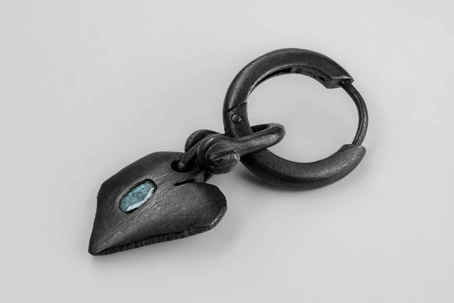 Jazz's Solid Heart Earring (Extra Small, 0.1 CT, Blue Diamond Slabs, KA+BDIA) Z2335-3-KA+BDIA