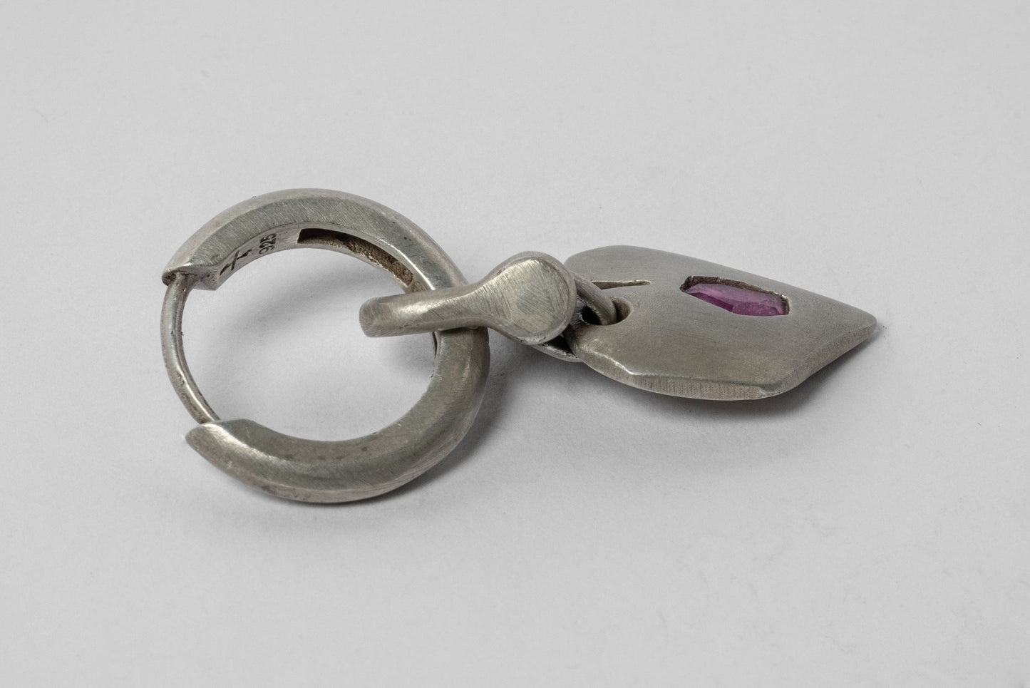 Jazz's Solid Heart Earring (Extra Small, 0.2 CT, Ruby Slice, DA+RUB) Z2335-2-DA+RUB