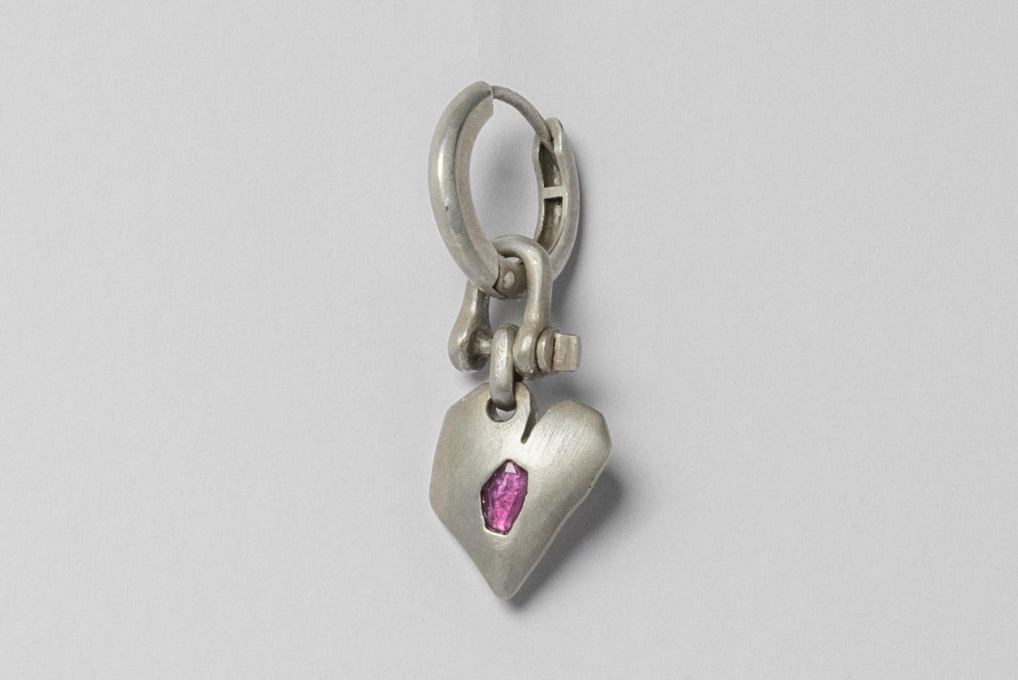 Jazz's Solid Heart Earring (Extra Small, 0.2 CT, Ruby Slice, DA+RUB) Z2335-2-DA+RUB