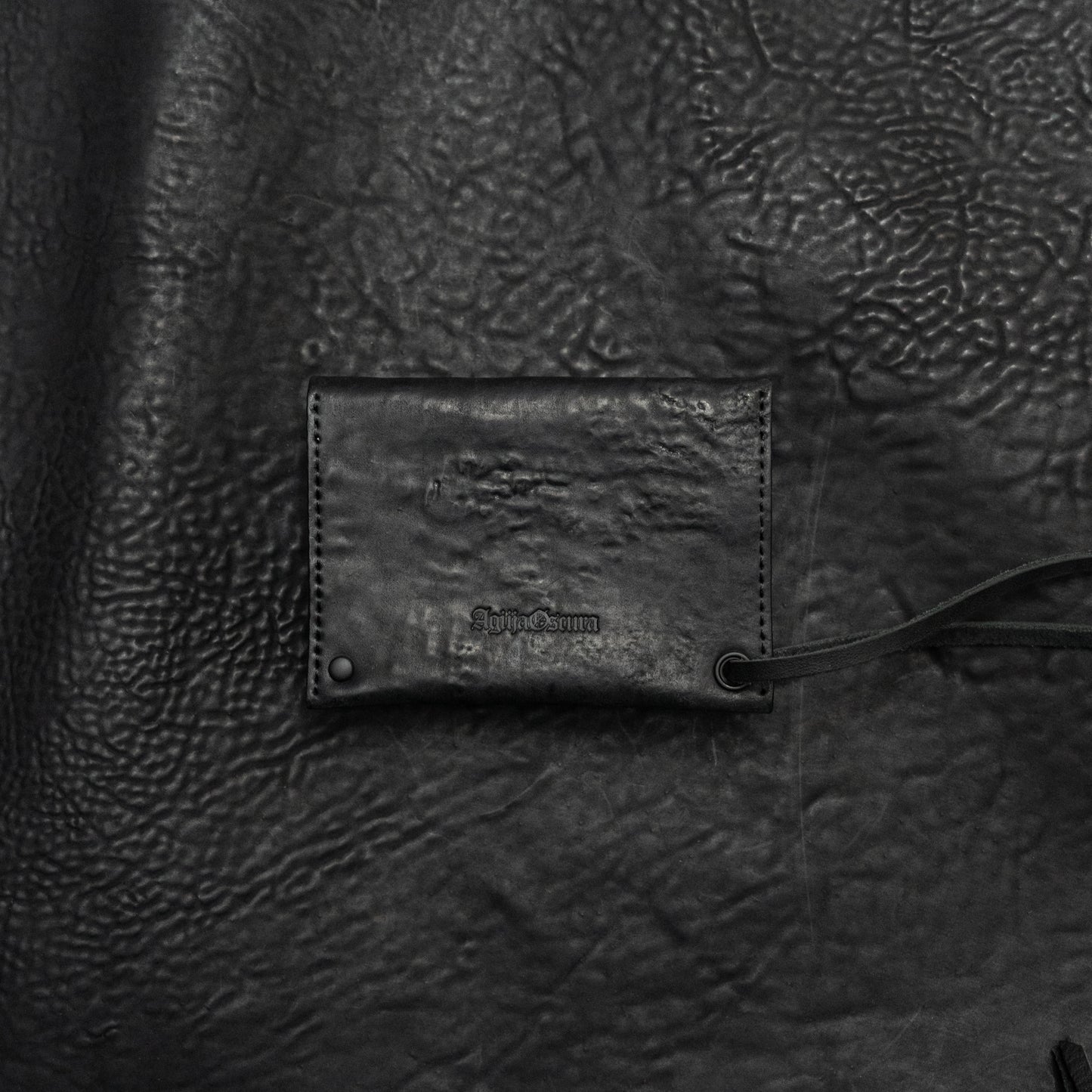 Black Reverse Culatta Cadena Cuero Card Holder