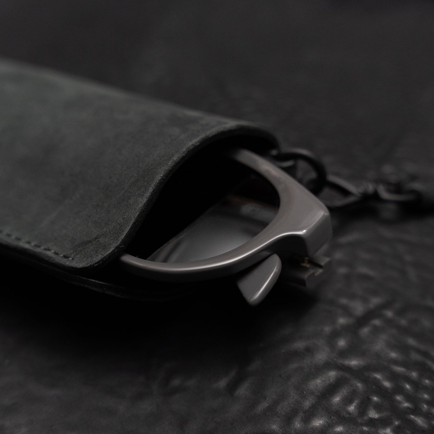 Anthracite Wild Thing Horsehide Leather Kinich II Eyewear Pouch