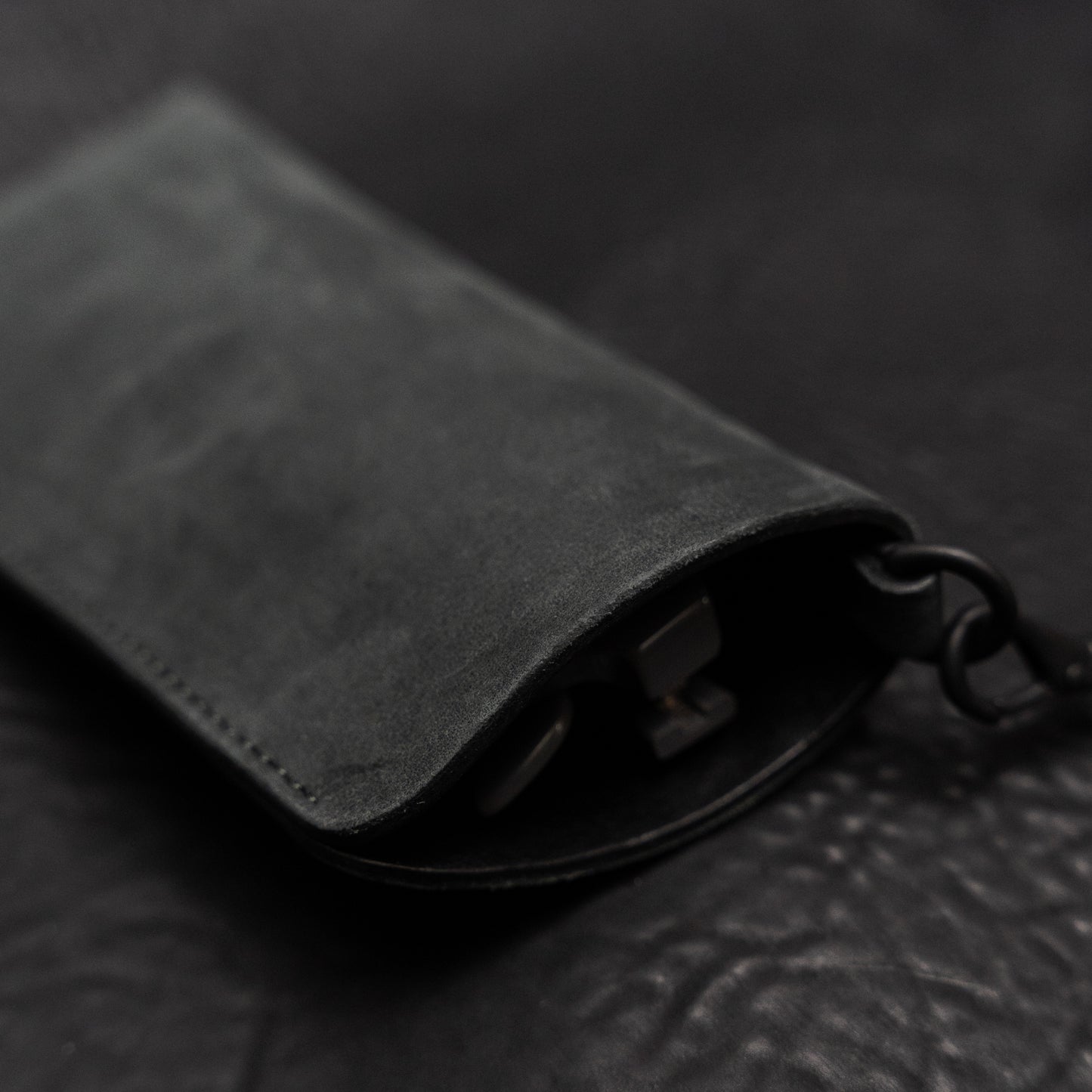 Anthracite Wild Thing Horsehide Leather Kinich II Eyewear Pouch