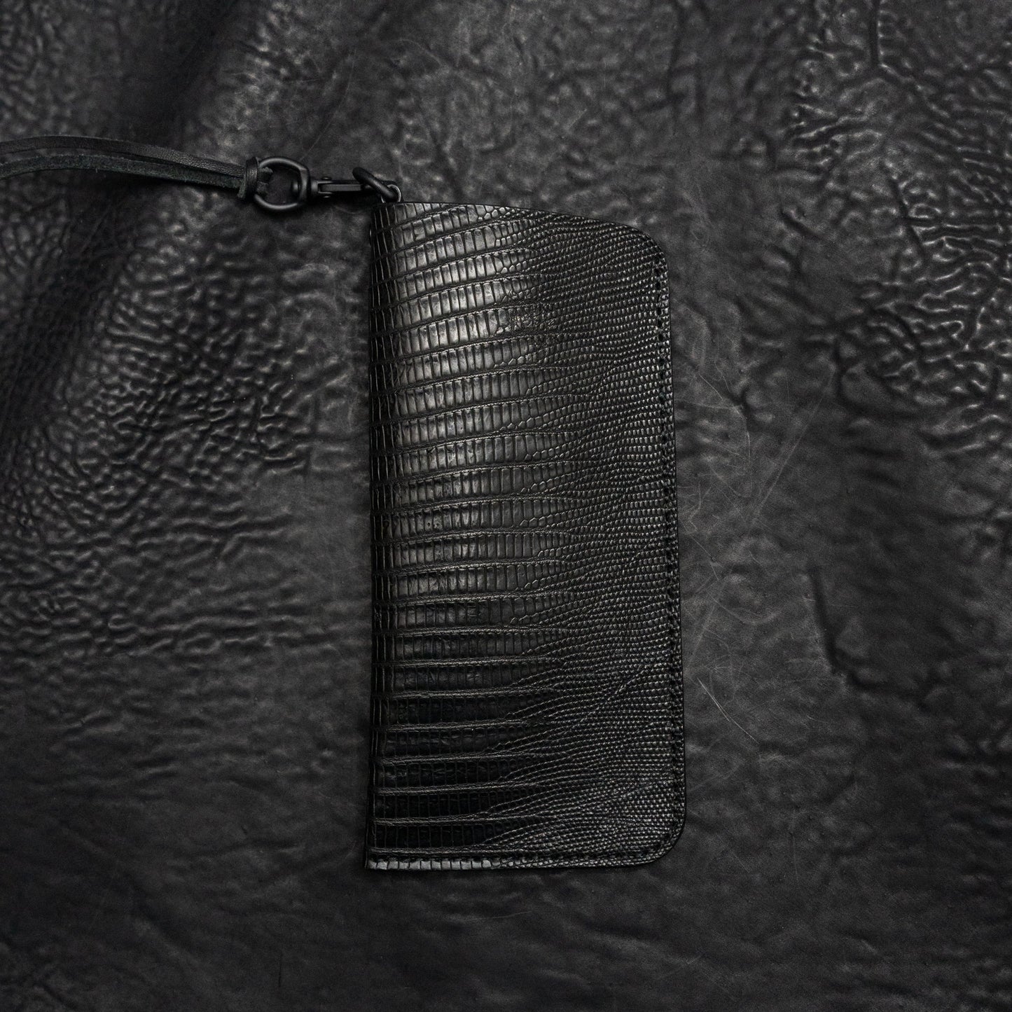 Black Teju Lizard Kinich II Eyewear Pouch