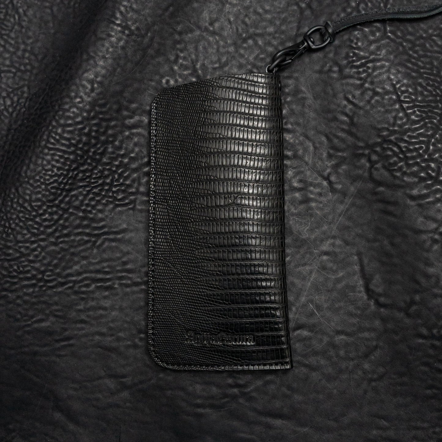 Black Teju Lizard Kinich II Eyewear Pouch