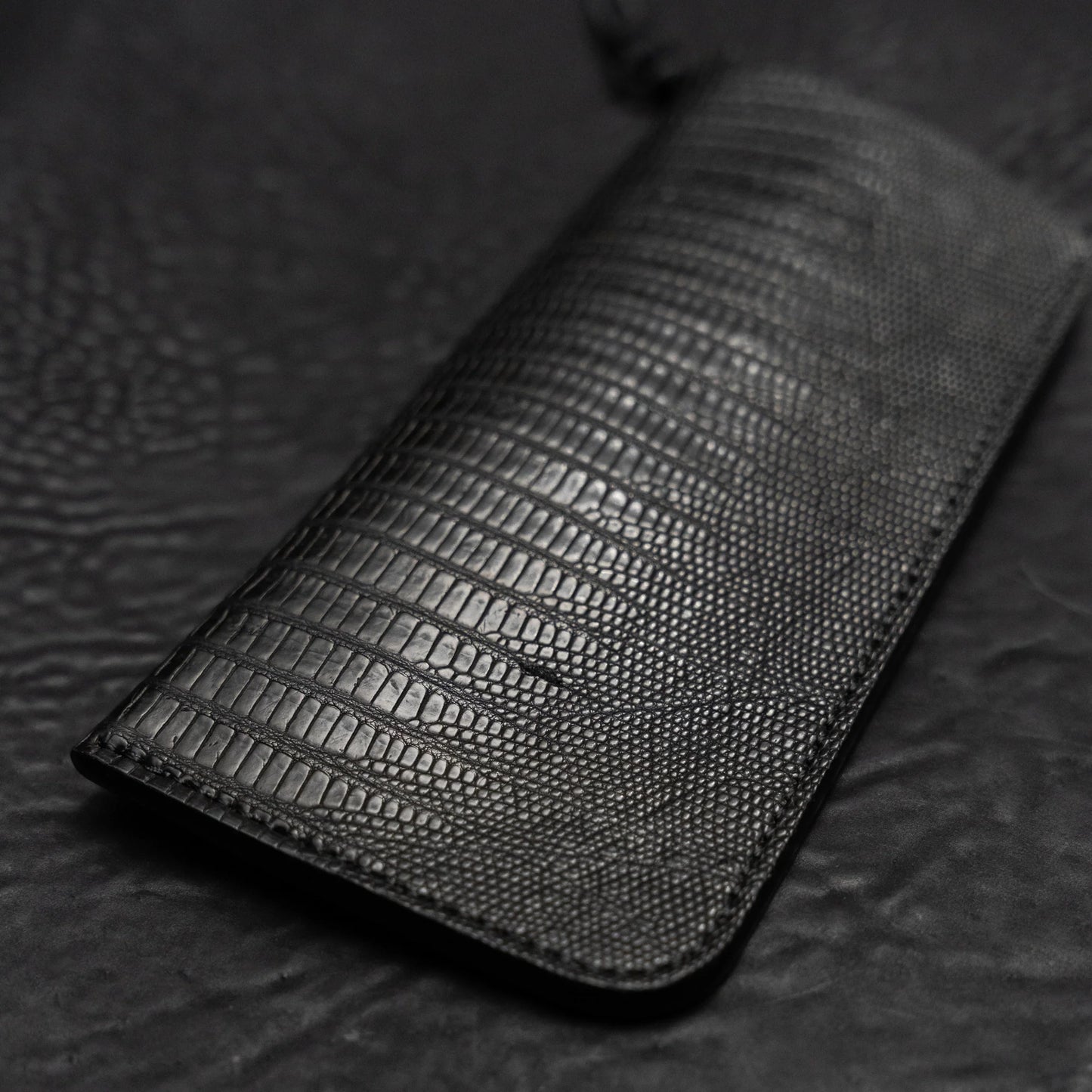 Black Teju Lizard Kinich II Eyewear Pouch