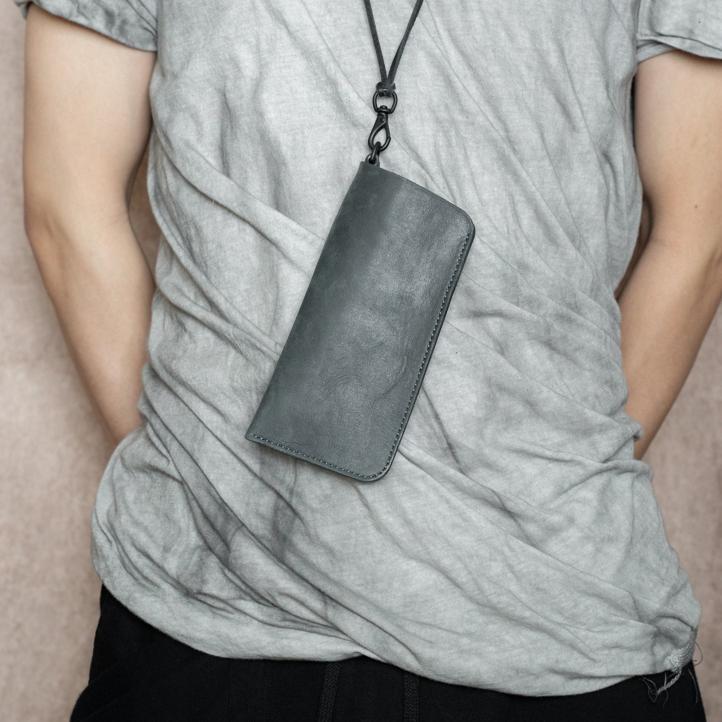 Anthracite Wild Thing Horsehide Leather Kinich II Eyewear Pouch