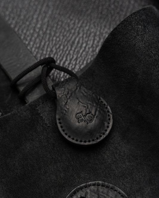 Black Culatta Horse Leather RUTA Airtag Holder with Cord