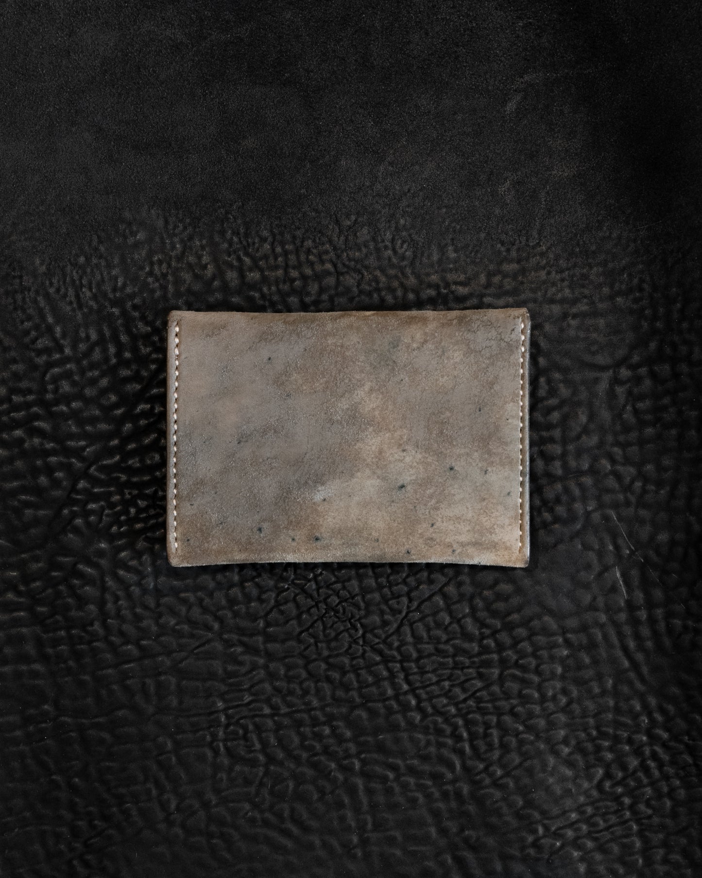 Greige Marmo Shell Cordovan Origen Snap Card Case