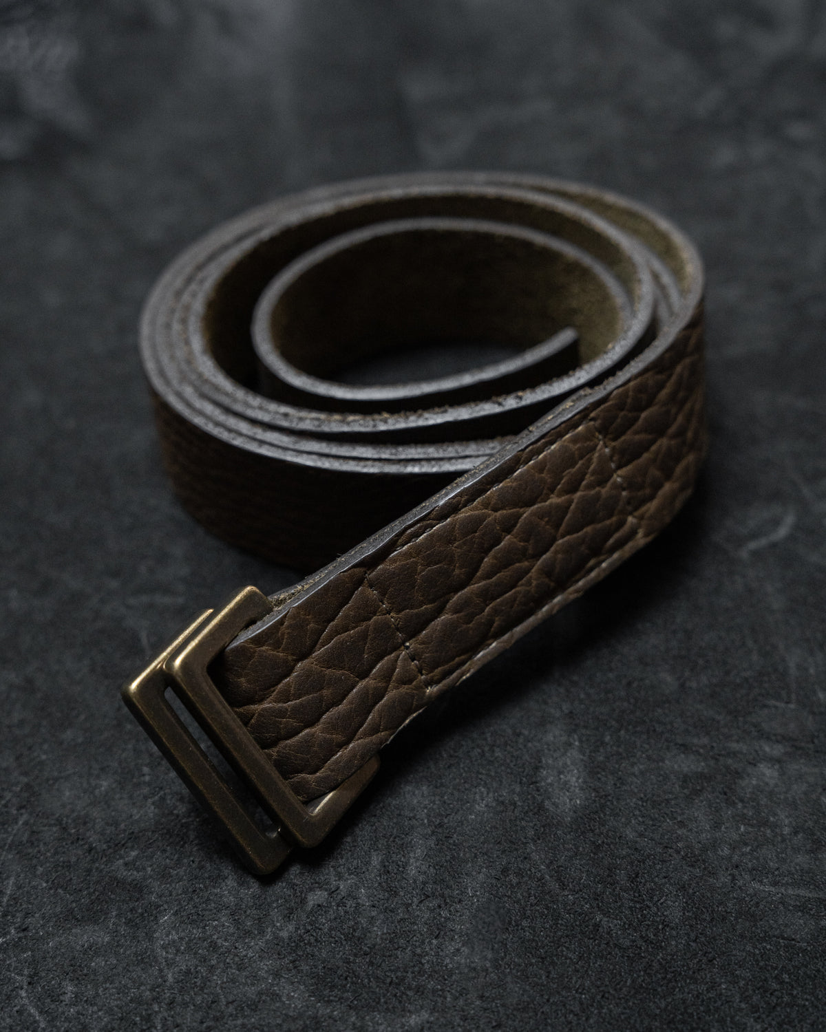 Shrunken Bison Leather Aro Belt