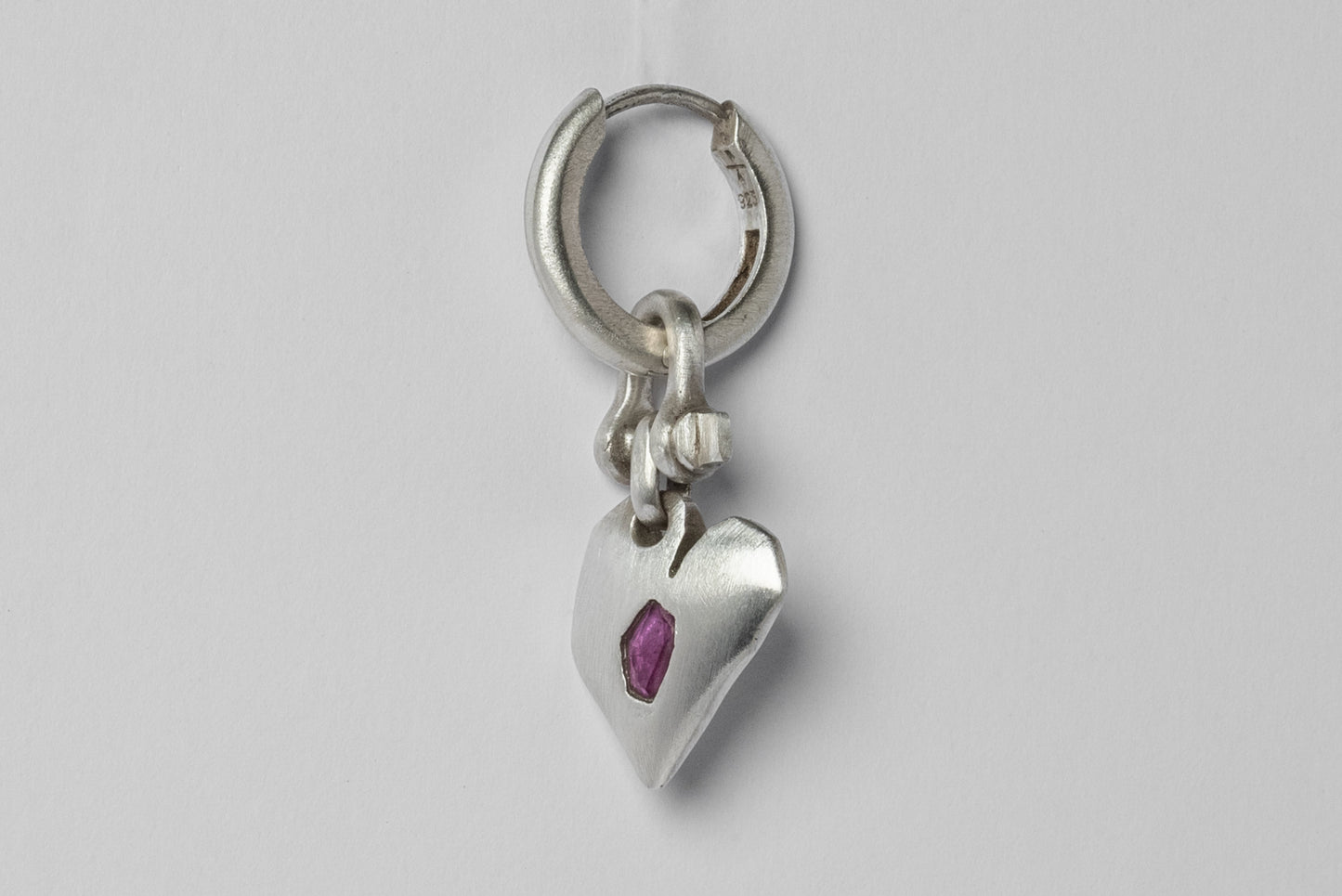 Jazz's Solid Heart Earring (Extra Small, 0.2 CT, Ruby Slice, MA+RUB) Z2335-2-MA+RUB