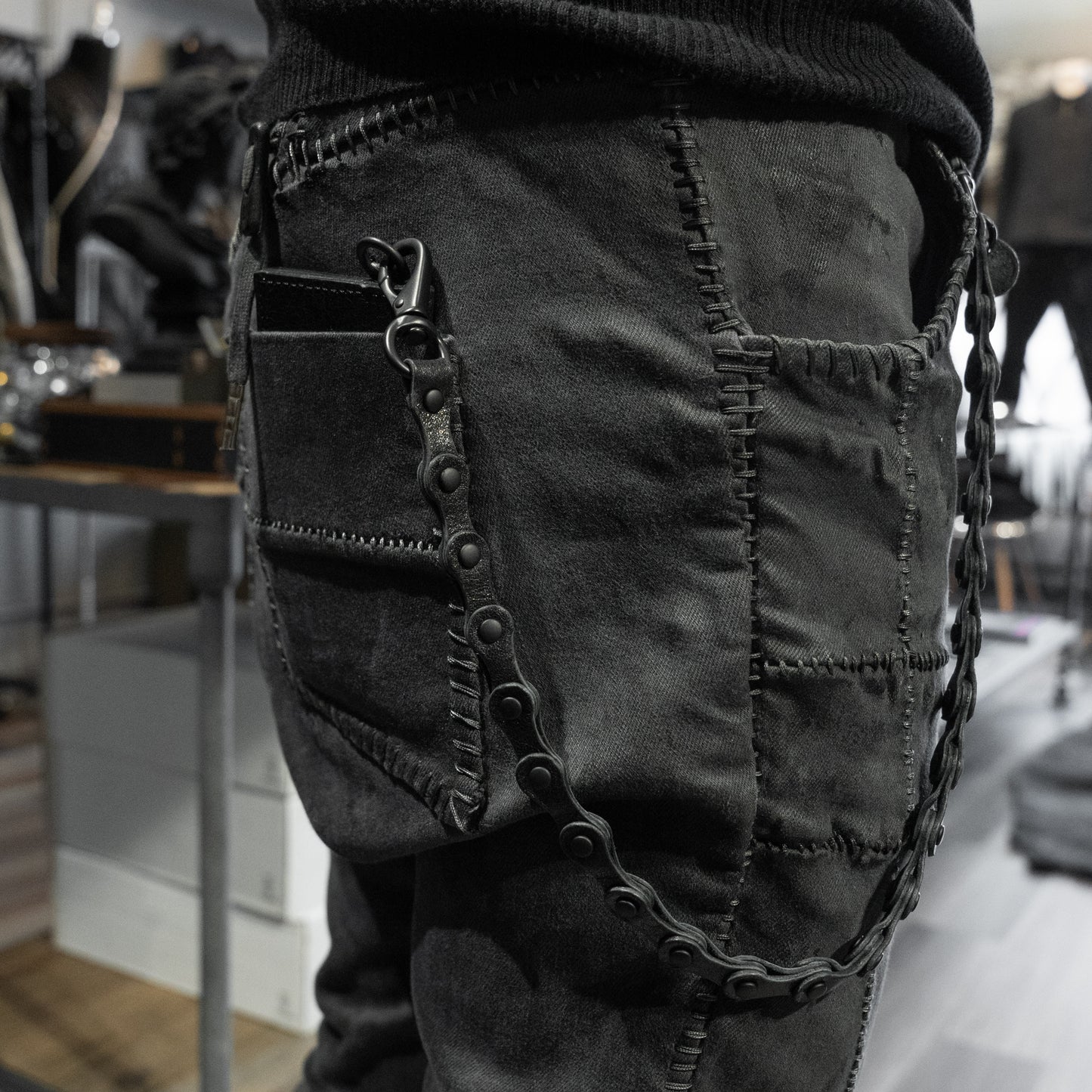 Black Horween Horsehide Leather Bike Chain