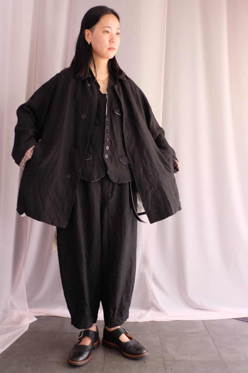 Midnight Boxy Collared Raglan Palmacaan Short Coat