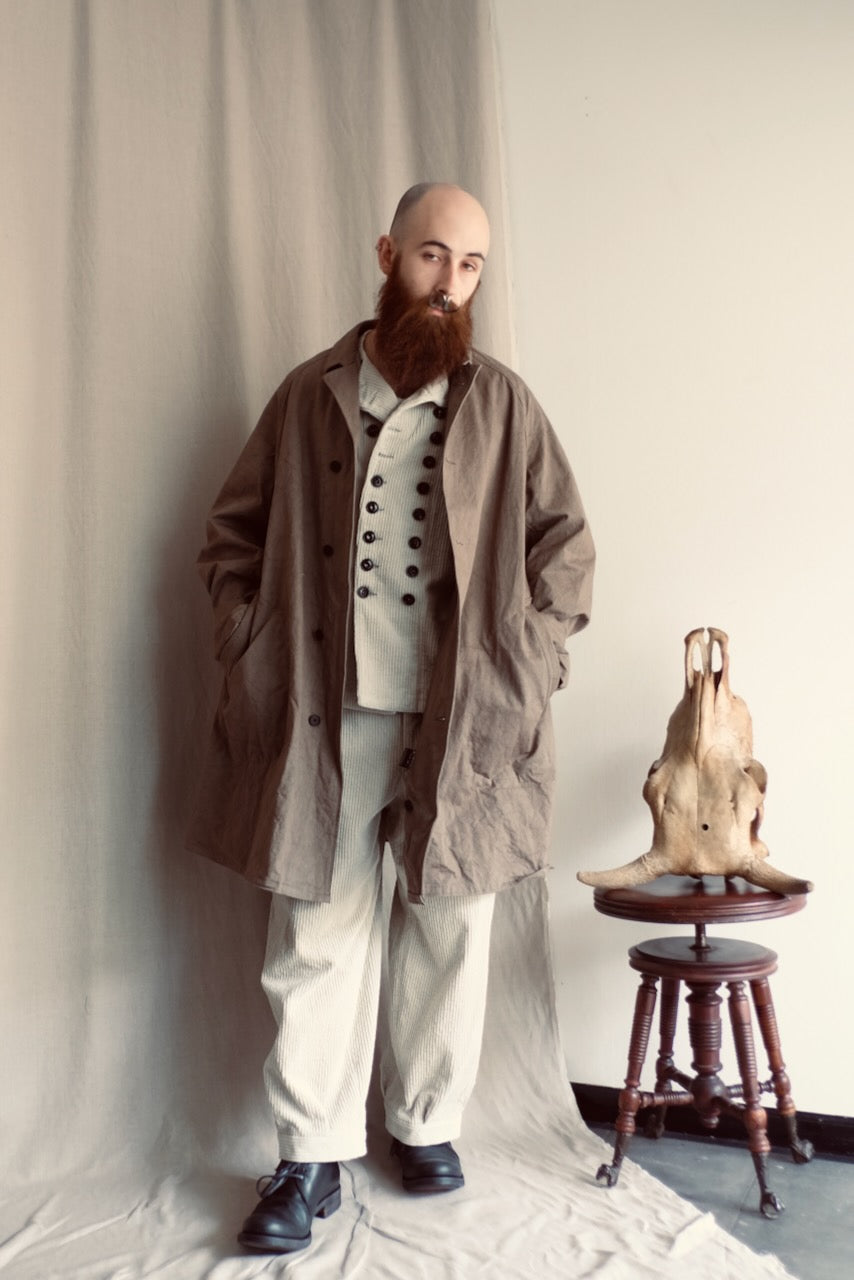 Dust Cotton Twill Balmacaan Coat