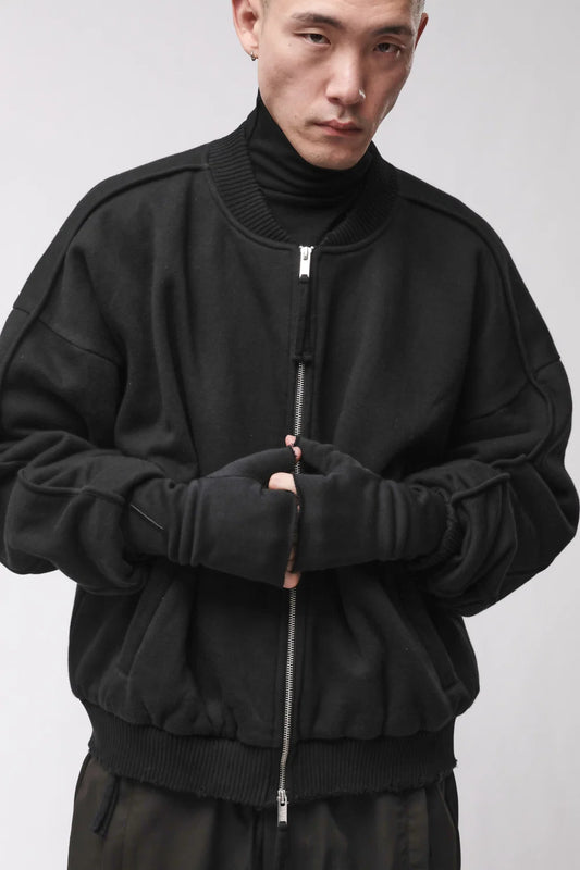 BLACK FINGERLESS COTTON GLOVES M55