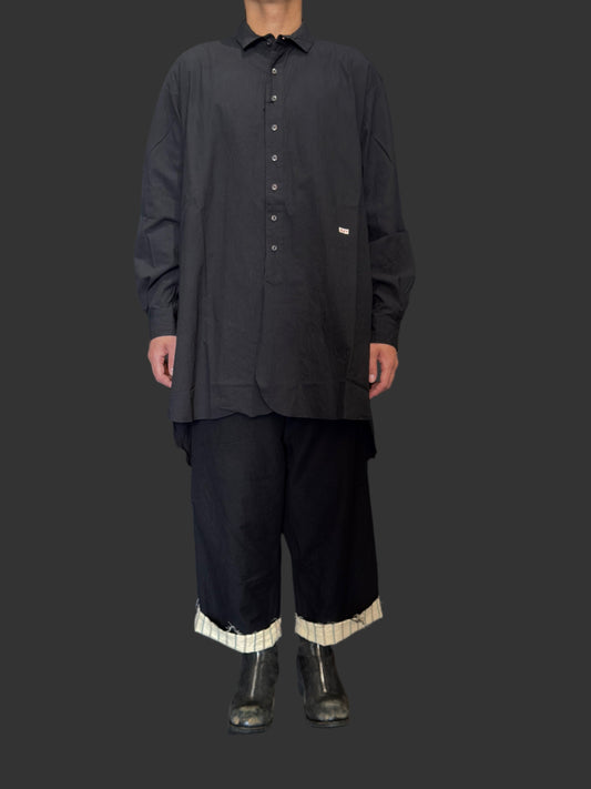 Black Over-Sized Short Collar Shirt