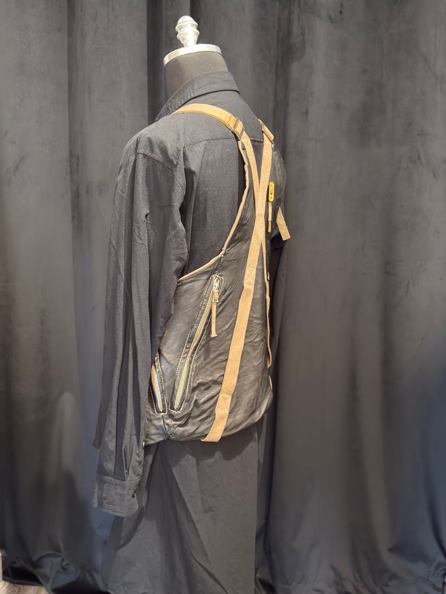 Carbon Grey Kangaroo Leather Vestbag 2.1