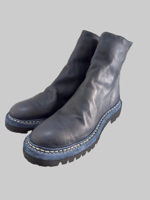 Dark Blue Norwegian Welt Back Zip Boots 796V_N