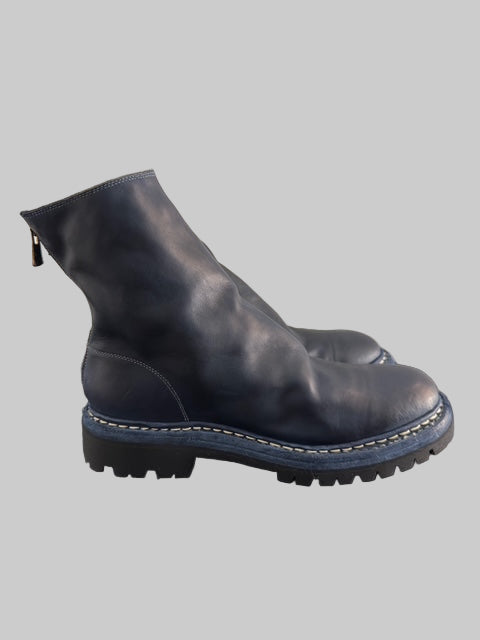 Dark Blue Norwegian Welt Back Zip Boots 796V_N