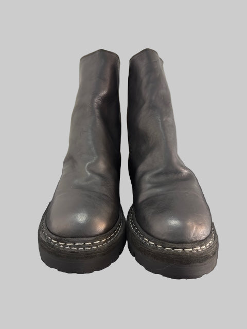 Black Norwegian Welt Back Zip Boots 796V_N