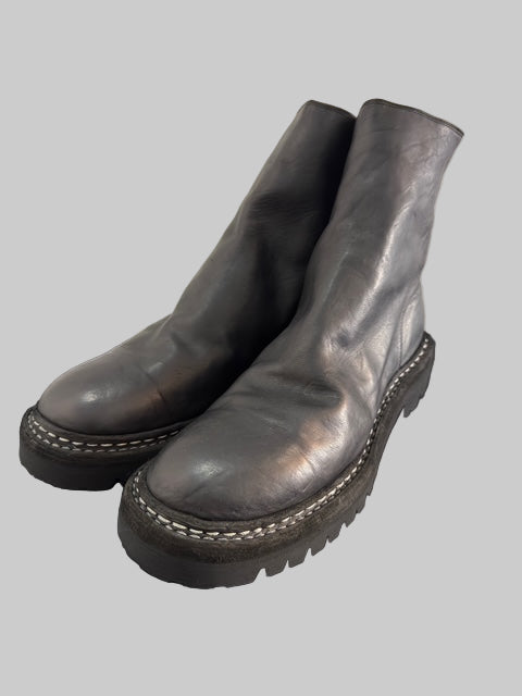 Black Norwegian Welt Back Zip Boots 796V_N