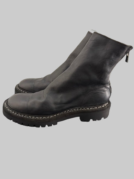Black Norwegian Welt Back Zip Boots 796V_N