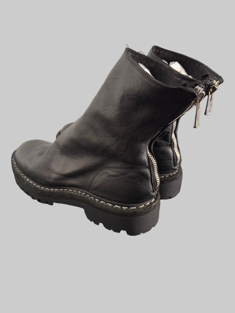 Black Norwegian Welt Back Zip Boots 796V_N